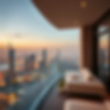 Panoramic skyline view from Five Palm Hotel's terrace