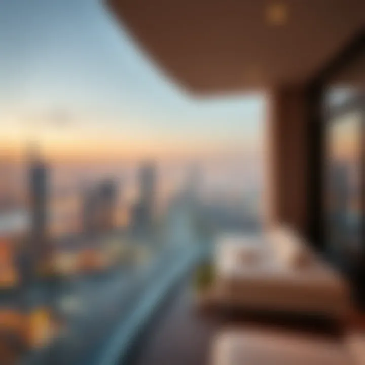 Panoramic skyline view from Five Palm Hotel's terrace