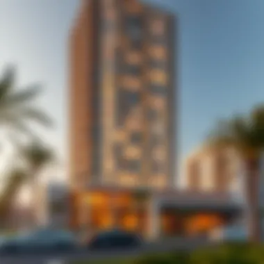 Garhoud Tower Three Exterior Stunning exterior view of Garhoud Tower Three showcasing its contemporary design