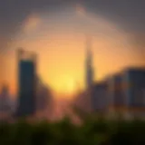 Stunning view of Golden Mile skyline at sunset