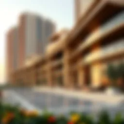 Stunning architectural design of Golden Sands Apartments