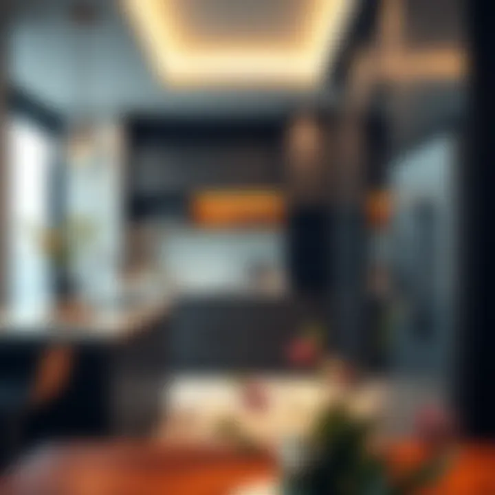 Modern kitchen with high-end appliances and sleek finishes