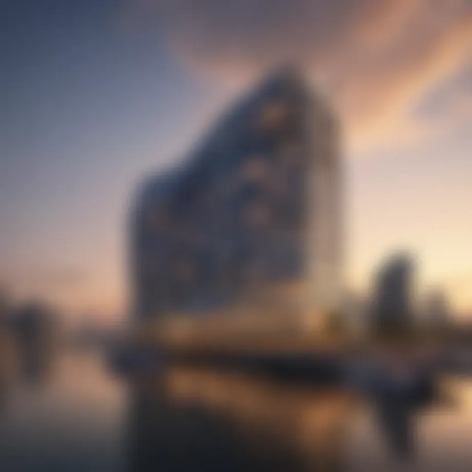 Exterior view showcasing the stunning architecture of Hilton Dubai Creek