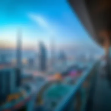 Panoramic view of the Dubai skyline from Hoor 18