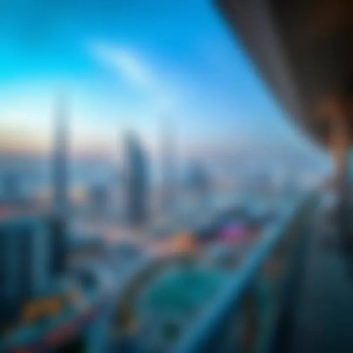 Panoramic view of the Dubai skyline from Hoor 18