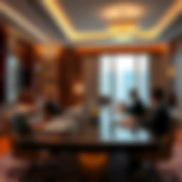 Business meeting in a luxury hotel conference room