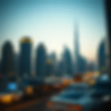 Stunning skyline of Dubai with luxury hotels