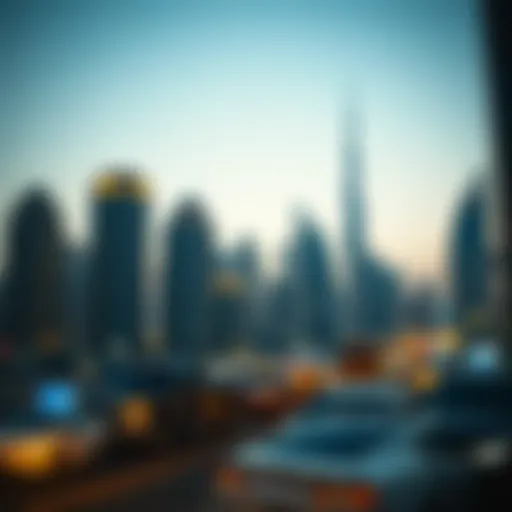 Stunning skyline of Dubai with luxury hotels