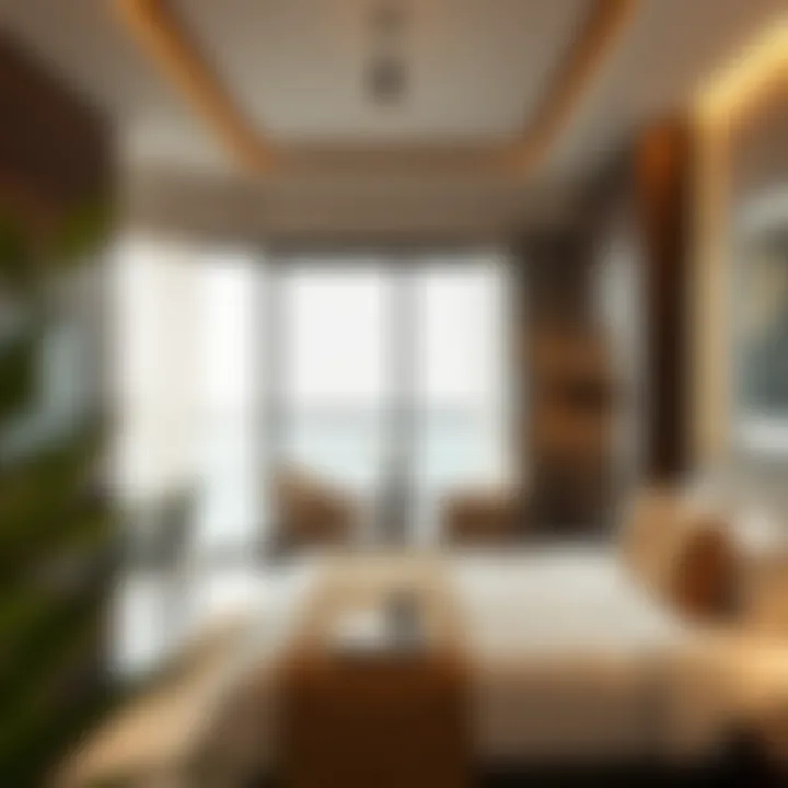 Trendy hotel room interior design