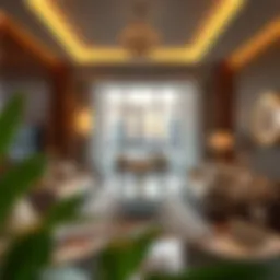 Luxurious living room interior at Icon Deluxe Hotel Apartments