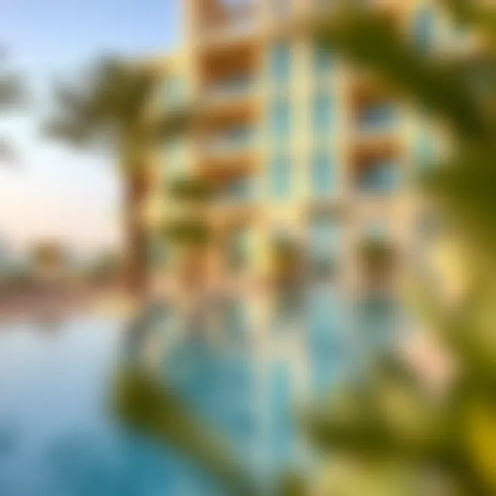 Elegant Swimming Pool at Jannah Hotel Apartments Swimming pool with elegant surroundings at Jannah