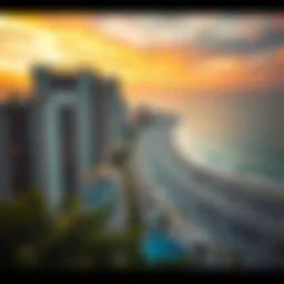 Breathtaking view of JBR Beach at sunset