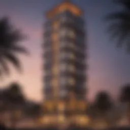 Stunning exterior view of Jeewar Tower showcasing its architectural brilliance