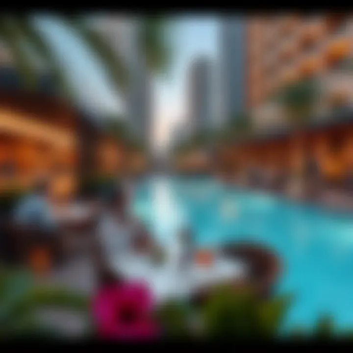 Lifestyle amenities in Jumeirah Lake Towers, including parks and restaurants