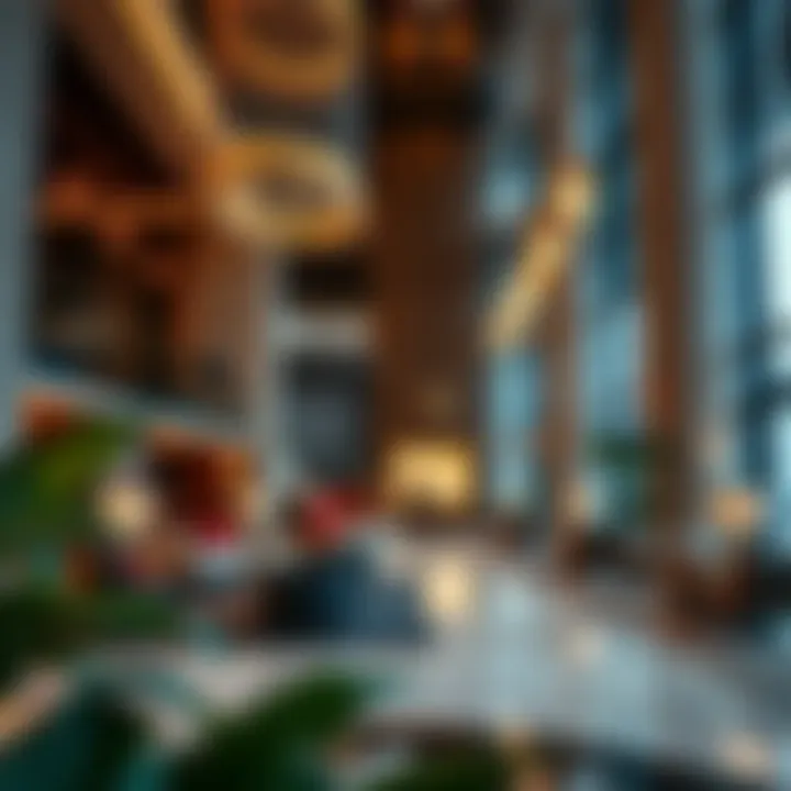 Impressive Lobby Design at Lake Point Tower Luxurious lobby with exquisite design elements and sophisticated furnishings