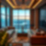 Luxurious living room in a Dubai apartment with stunning views