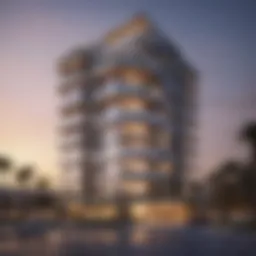 Stunning architectural facade of Majan One Residences