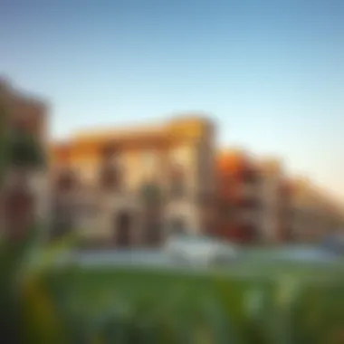 Community features and landscapes surrounding Manazil Al Barsha 02