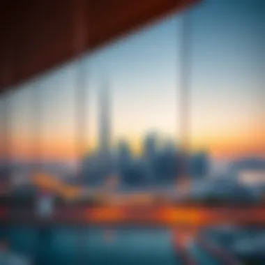 Stunning Sunset Over Dubai's Skyline from Marina 106 A stunning sunset view from Marina 106 highlighting Dubai's skyline