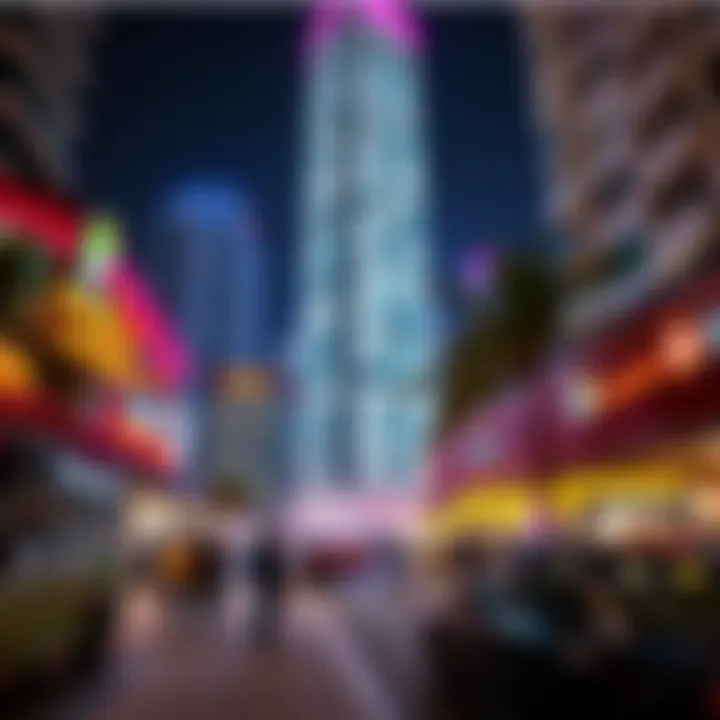 Vibrant nightlife surrounding Marina Crown Tower