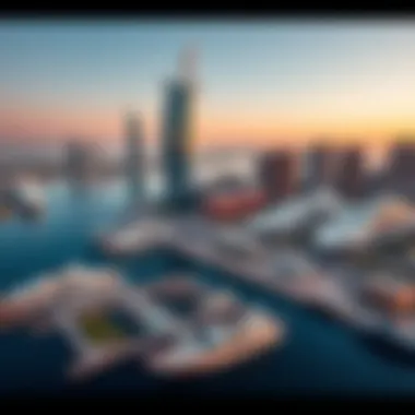 Aerial View of Dubai Marina Aerial view of Dubai Marina showcasing luxury yachts and modern skyscrapers