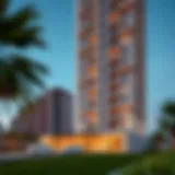 Stunning exterior view of Mizin Tower showcasing its architectural beauty