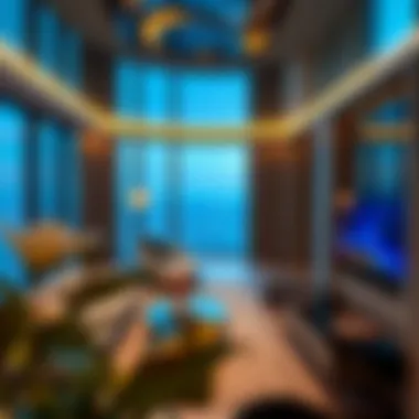 Luxurious interior of a penthouse suite in Mizin Tower