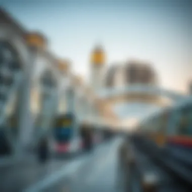 Modern metro station in Dubai with elegant architecture