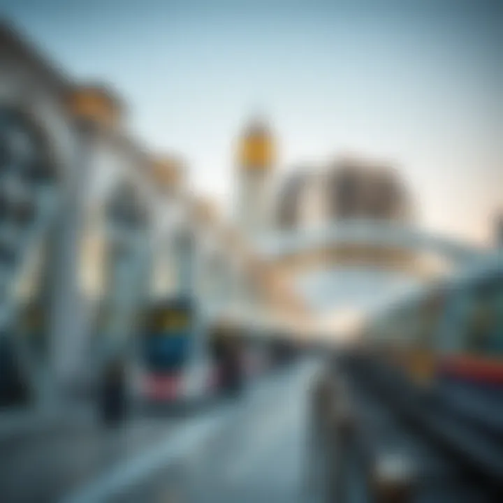 Modern metro station in Dubai with elegant architecture