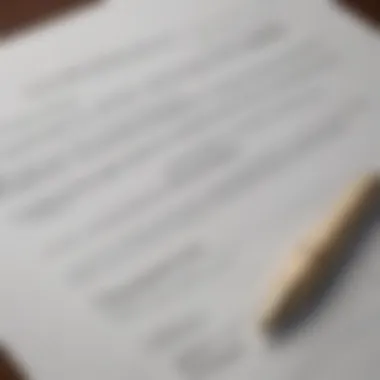 Rental Agreement Document A close-up of a rental agreement document with a pen