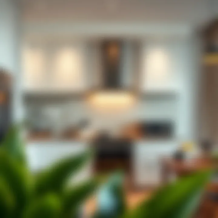 Modern Kitchen with High-End Appliances Modern kitchen showcasing high-end appliances in hotel apartment