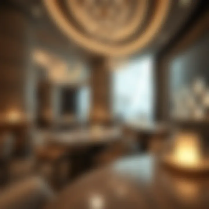 Luxurious interior design of the restaurant