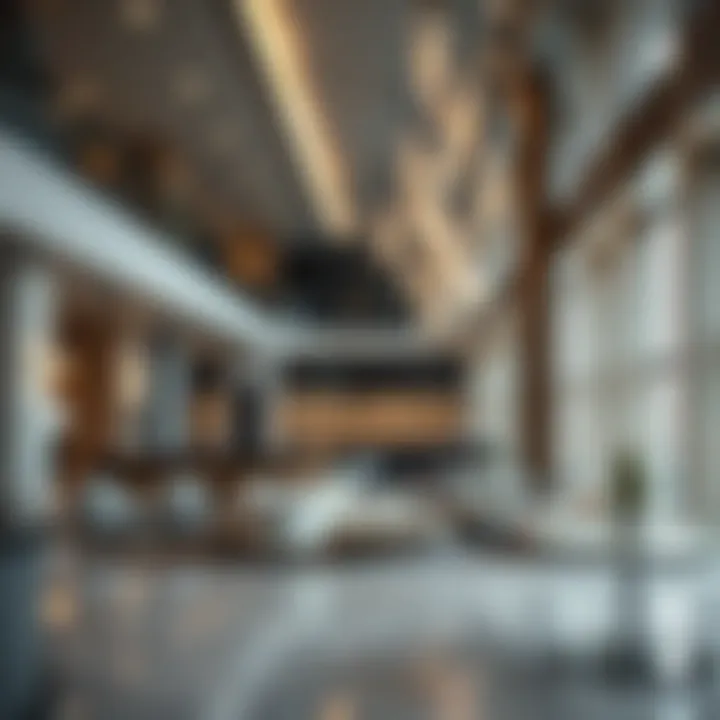 Amenities lounge area in Opus Tower featuring modern design