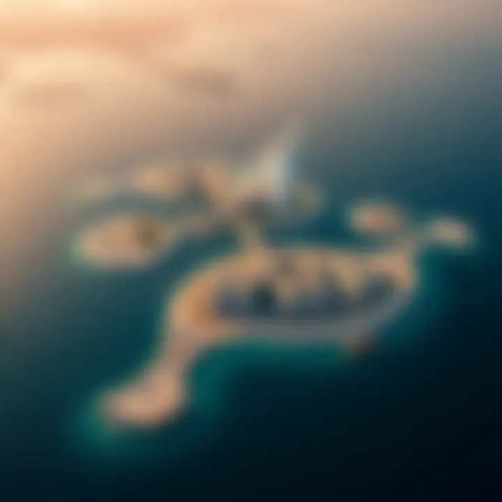 Aerial Overview of Palm Jumeirah Aerial view of Palm Jumeirah showcasing its unique shape and luxurious properties.