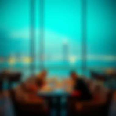 Upscale Dining on Palm Jumeirah Upscale dining experience overlooking the Dubai coastline on Palm Jumeirah.