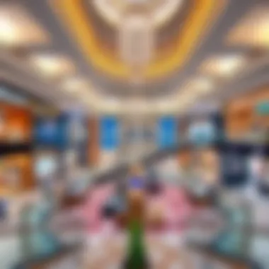 Panoramic view of the luxury brands available