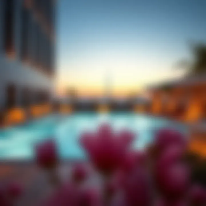 Exclusive amenities including a lavish pool and spa