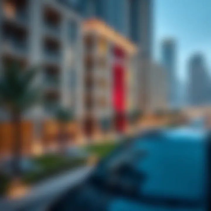 Vibrant neighborhood surrounding Prive 7 Dubai