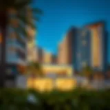 Luxurious Rixos Residences exterior showcasing modern architecture