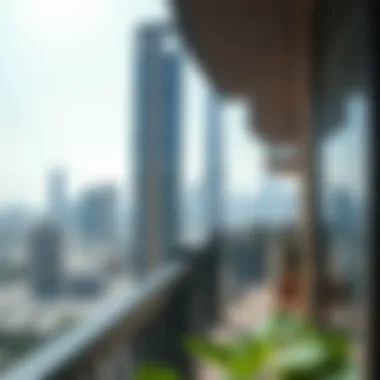 Breathtaking Balcony View from Rose Building Scenic view from a balcony overlooking the vibrant Al Barsha neighborhood