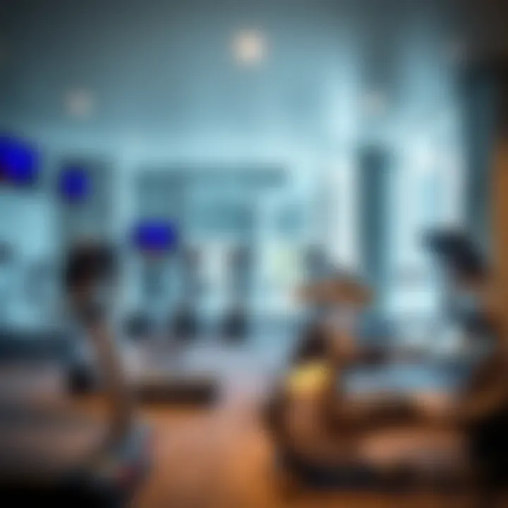 Modern fitness center equipped with latest technology