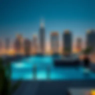 Stunning rooftop pool with city views