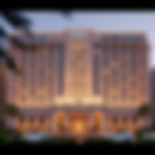 Grand exterior view of the Savoy Hotel Dubai showcasing its architectural elegance
