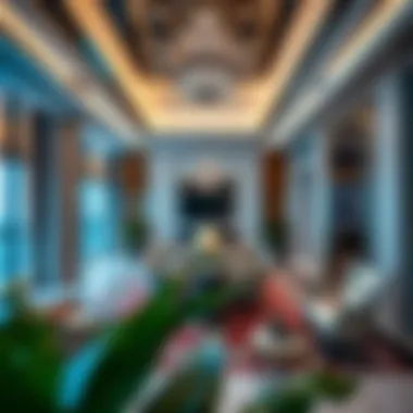 Interior design elements of the Sheikha Maryam Building reflecting luxury