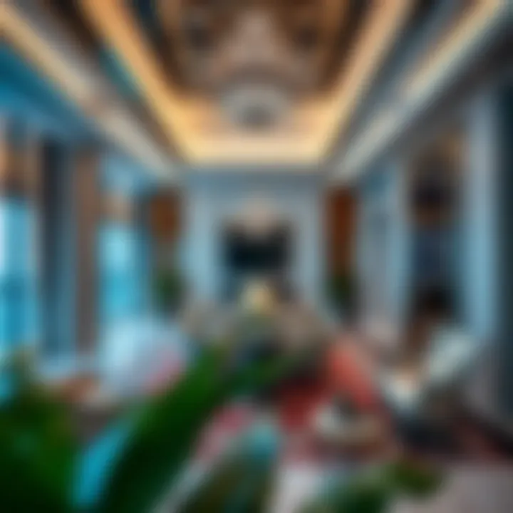 Interior design elements of the Sheikha Maryam Building reflecting luxury