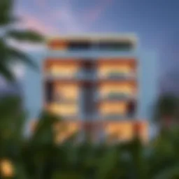 Exterior view of the luxurious Studio Qusais showcasing modern architecture