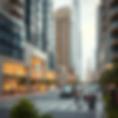 A map highlighting popular neighborhoods for studio rentals in Dubai