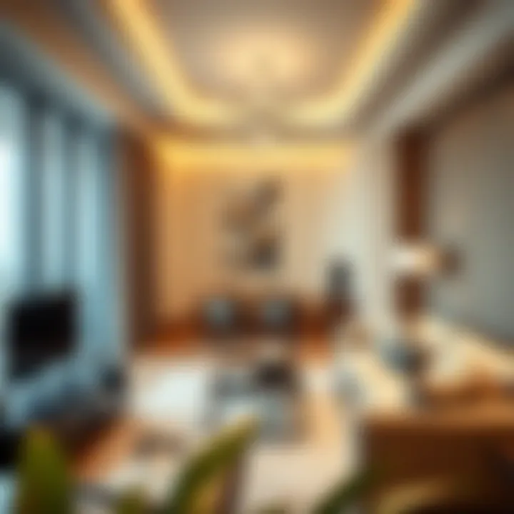 Elegant interior design of a luxury apartment in Tamouh Tower