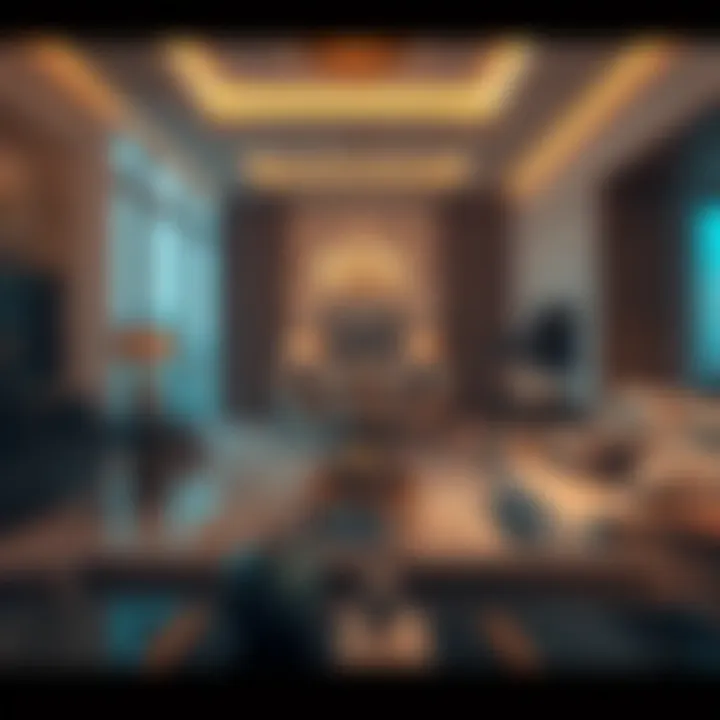 Elegance Inside Al Awaqf Luxurious interior of a residence in Al Awaqf, highlighting elegant furnishings and spacious layout