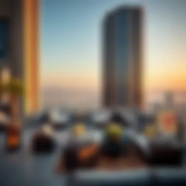 Breathtaking Rooftop Views from Al Noor Building Beautiful rooftop terrace with views of the city skyline